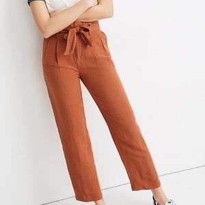 Linen-Blend Paperbag pants
